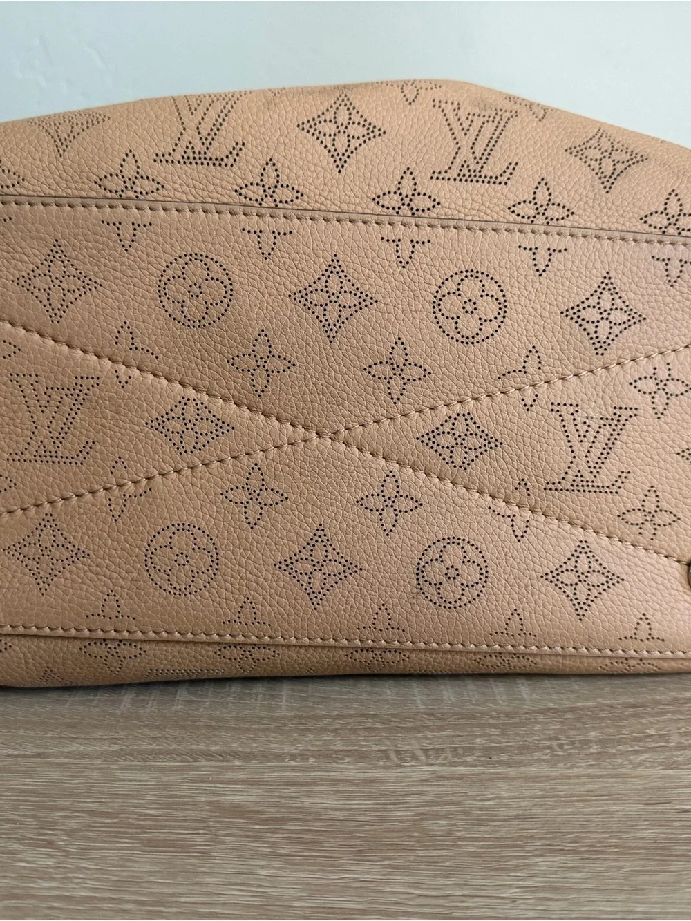 Louis Vuitton Perforated Monogram Tan Leather Shoulder Bag with Chain Strap